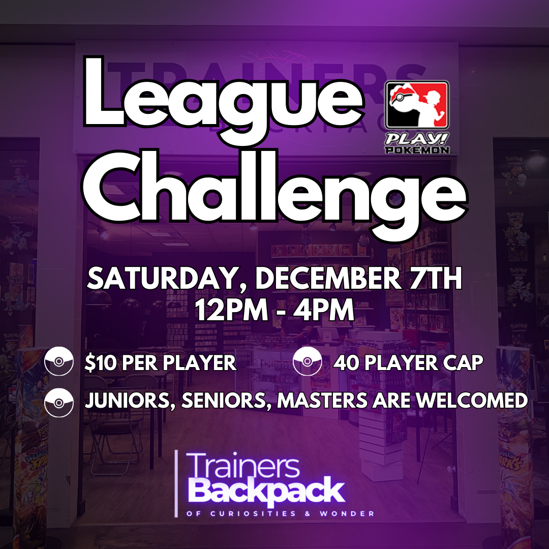 Pok mon league challenge december 7th trainers backpack pok mon